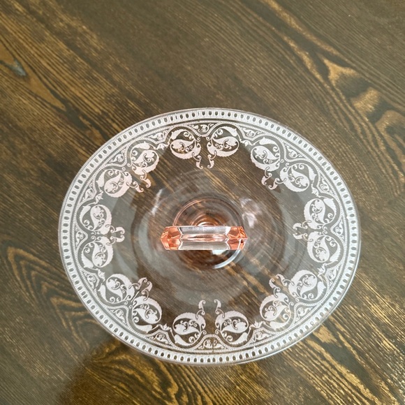 Pink Depression Glass - cheese platter - Picture 2 of 4